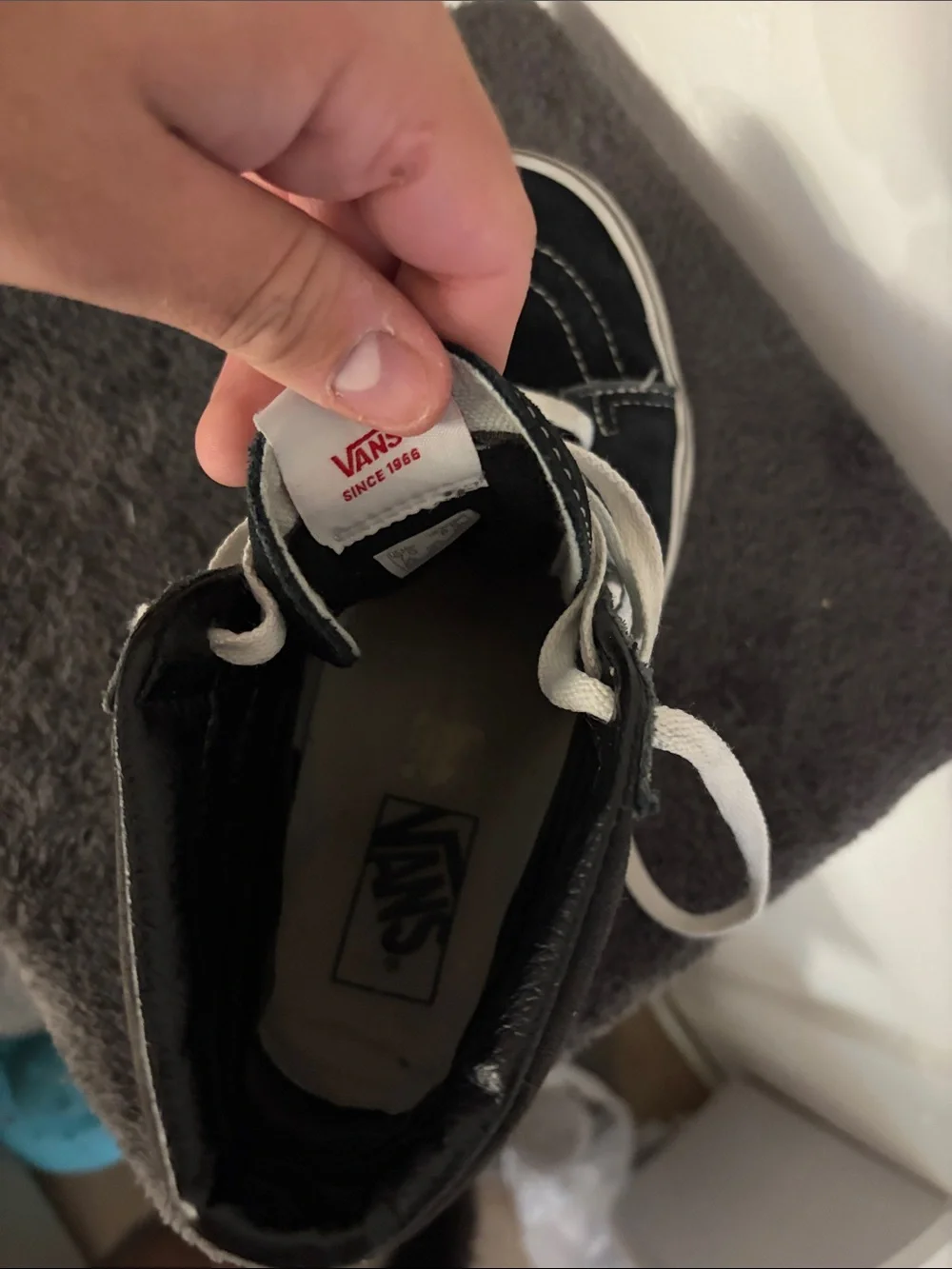 Vans Kids Black and White High-Top Skate Sneakers